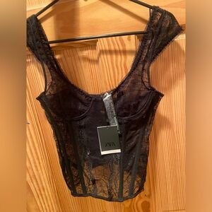 Zara lace corset top